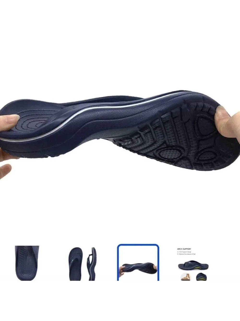 LUFFYMOMO navy Mens Arch Support Sport Toe-Post Flip Flop Thong sz 42 men’s NWOT